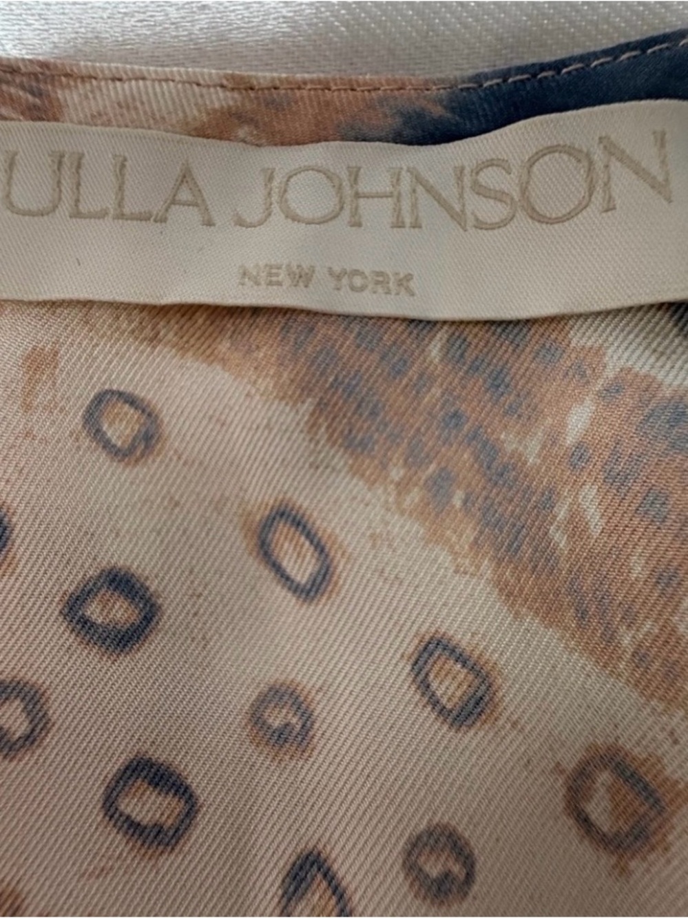 Ulla Johnson Cream and Blue Printed Ruffle Midi Dress - Picture 4 of 5
